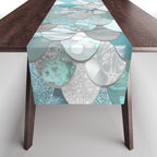 Mermaid Aqua and Grey Table Runner Gallery Image 1