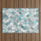 Mermaid Aqua and Grey Outdoor Rug Gallery Image 1