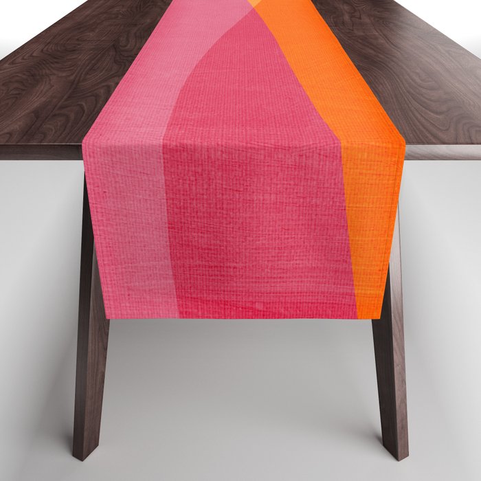 Orange Hot Pink Yellow Bright Modern Artwork Table Runner Gallery Image 1