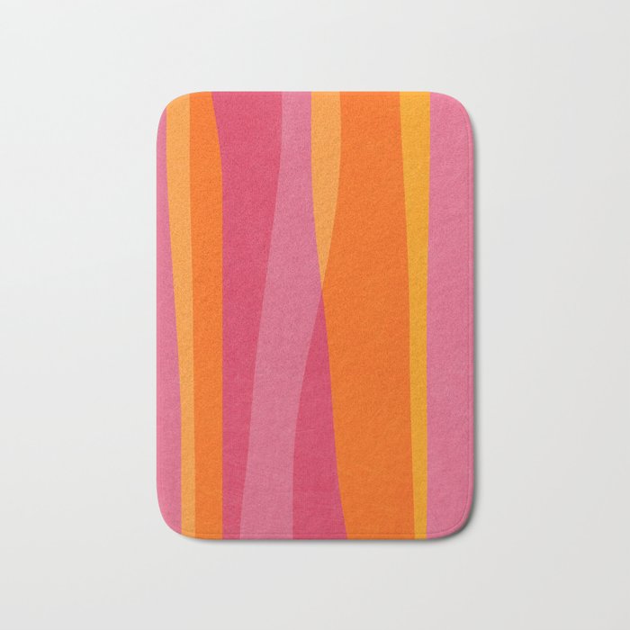 Orange Hot Pink Yellow Bright Modern Artwork Bath Mat Gallery Image 1