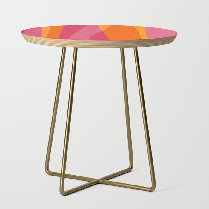 Orange Hot Pink Yellow Bright Modern Artwork Side Table Gallery Image 1