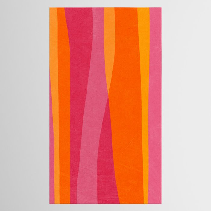 Orange Hot Pink Yellow Bright Modern Artwork Tablecloth Gallery Image 2