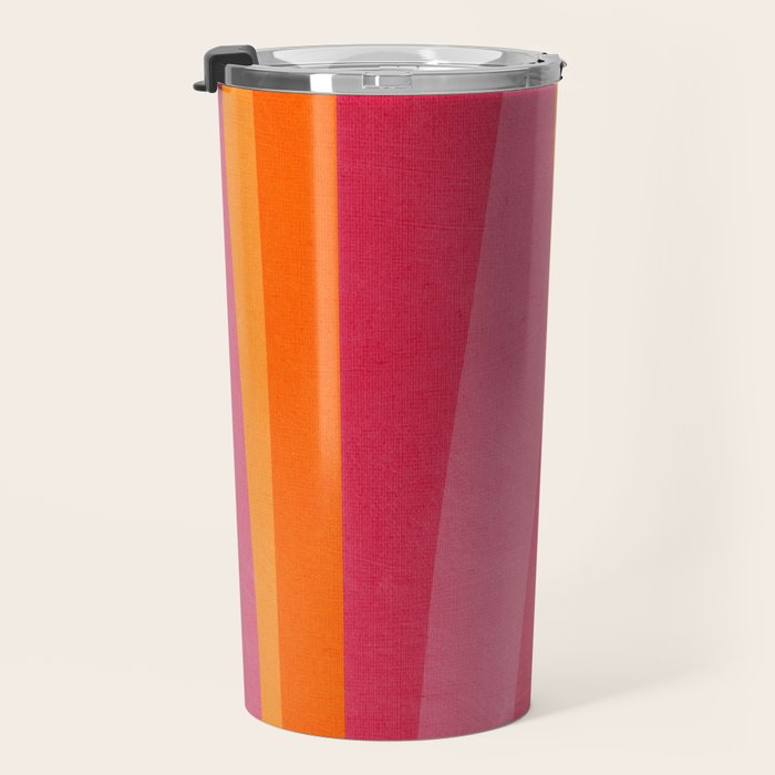 Orange Hot Pink Yellow Bright Modern Artwork Travel Mug Gallery Image 3