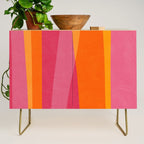 Orange Hot Pink Yellow Bright Modern Artwork Credenza Gallery Image 1