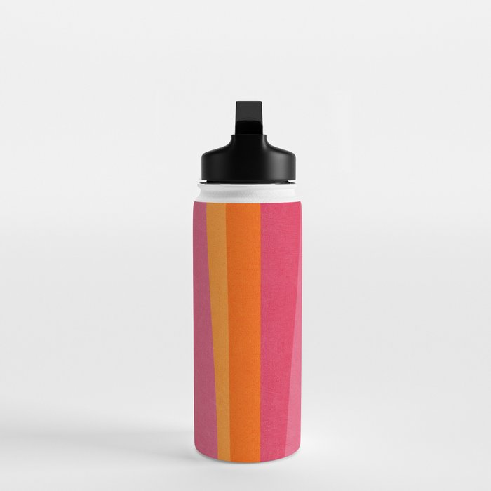 Orange Hot Pink Yellow Bright Modern Artwork Water Bottle Gallery Image 3