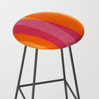 Orange Hot Pink Yellow Bright Modern Artwork Stool Gallery Image 2