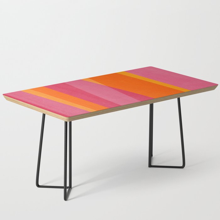 Orange Hot Pink Yellow Bright Modern Artwork Coffee Table Gallery Image 1