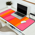 Orange Hot Pink Yellow Bright Modern Artwork Desk Mat Gallery Image 2