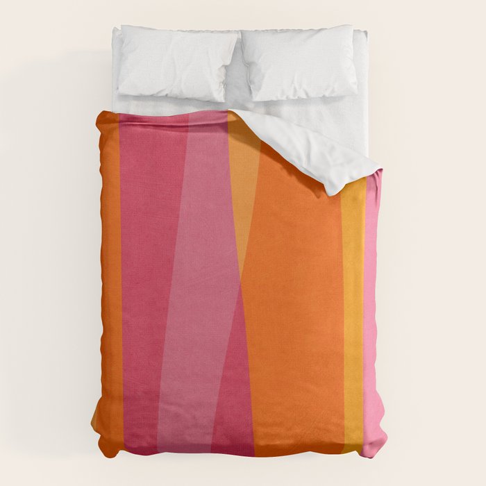 Orange Hot Pink Yellow Bright Modern Artwork Duvet Cover Gallery Image 6
