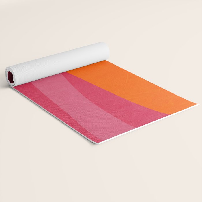 Orange Hot Pink Yellow Bright Modern Artwork Yoga Mat Gallery Image 2