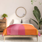 Orange Hot Pink Yellow Bright Modern Artwork Comforter Gallery Image 3