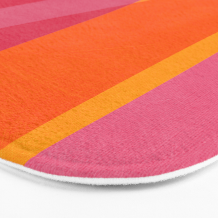 Orange Hot Pink Yellow Bright Modern Artwork Bath Mat Gallery Image 3