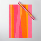 Orange Hot Pink Yellow Bright Modern Artwork Wrapping Paper Gallery Image 1