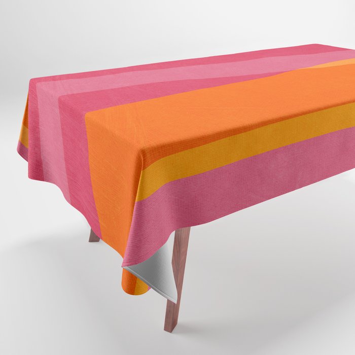 Orange Hot Pink Yellow Bright Modern Artwork Tablecloth Gallery Image 1