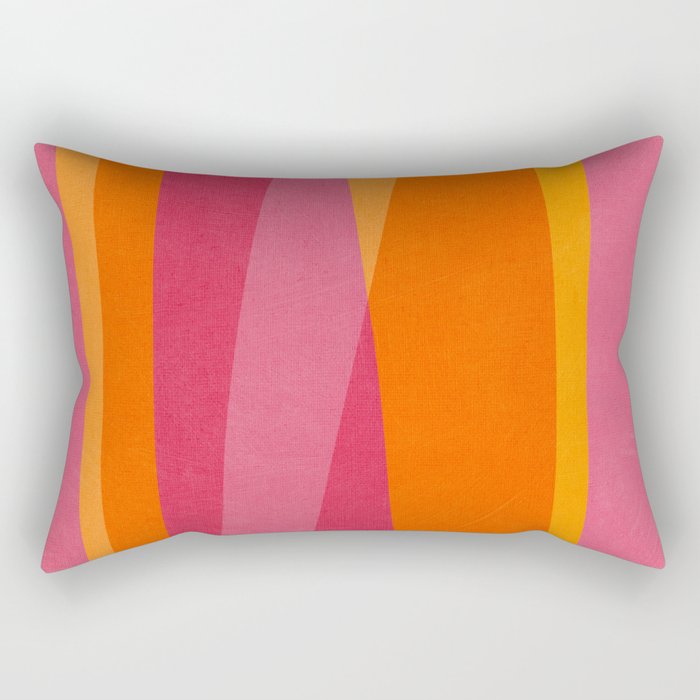 Orange Hot Pink Yellow Bright Modern Artwork Rectangular Pillow Gallery Image 1