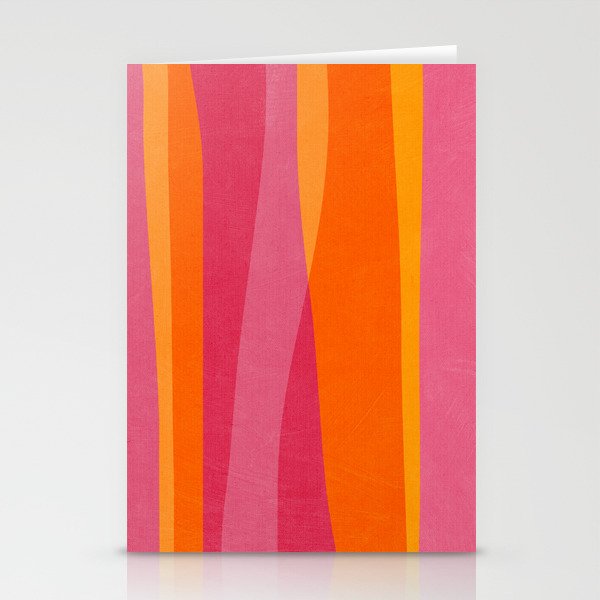Orange Hot Pink Yellow Bright Modern Artwork Stationery Card Gallery Image 2