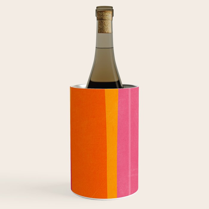 Orange Hot Pink Yellow Bright Modern Artwork Wine Chiller Gallery Image 3