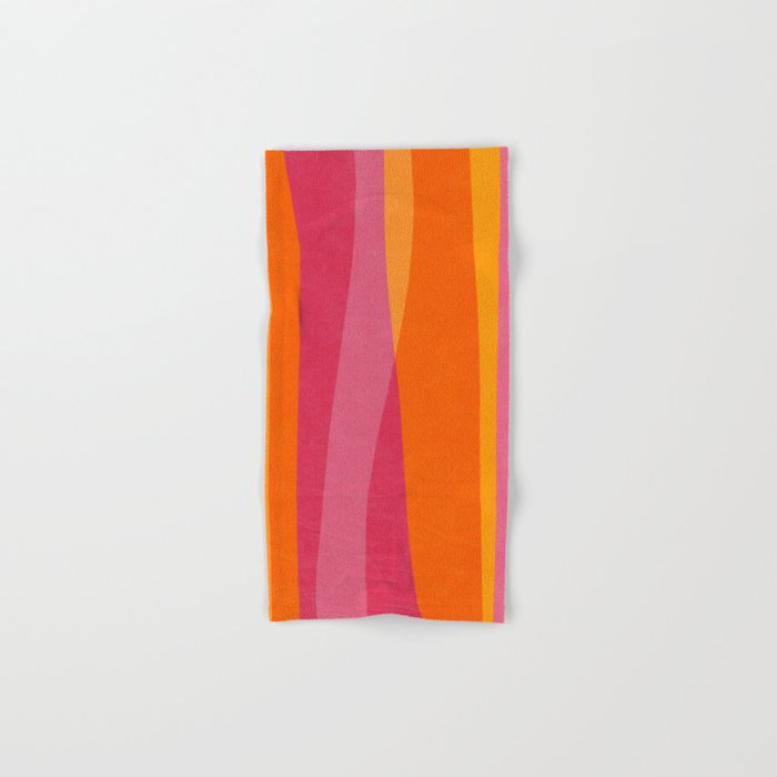 Orange Hot Pink Yellow Bright Modern Artwork Bath Towel Gallery Image 1