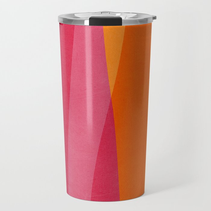 Orange Hot Pink Yellow Bright Modern Artwork Travel Mug Gallery Image 1