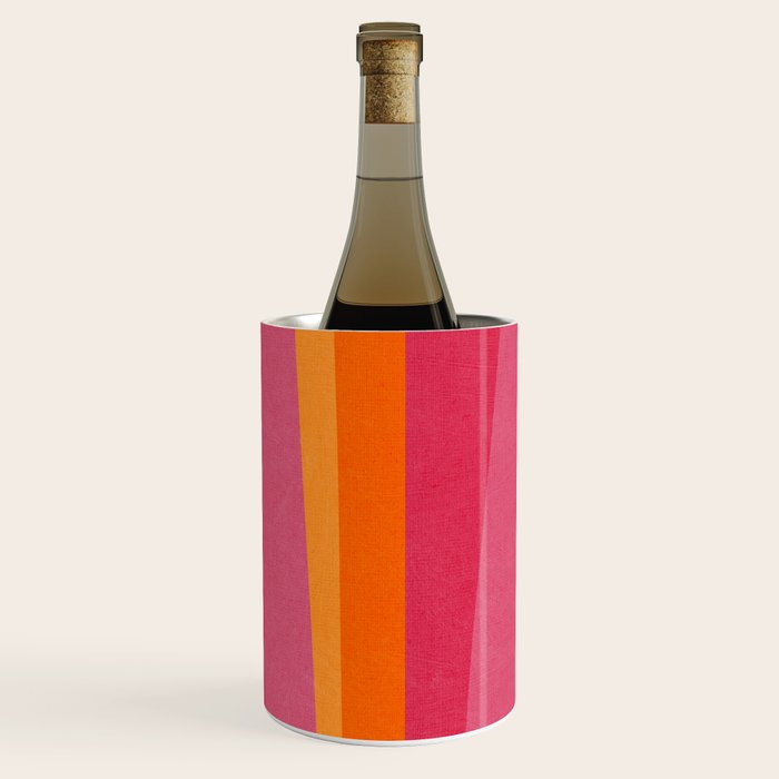 Orange Hot Pink Yellow Bright Modern Artwork Wine Chiller Gallery Image 2