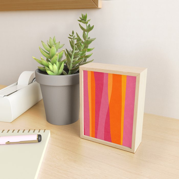 Orange Hot Pink Yellow Bright Modern Artwork Mini Art Print Gallery Image 2