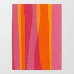 Orange Hot Pink Yellow Bright Modern Artwork Poster Gallery Image 4