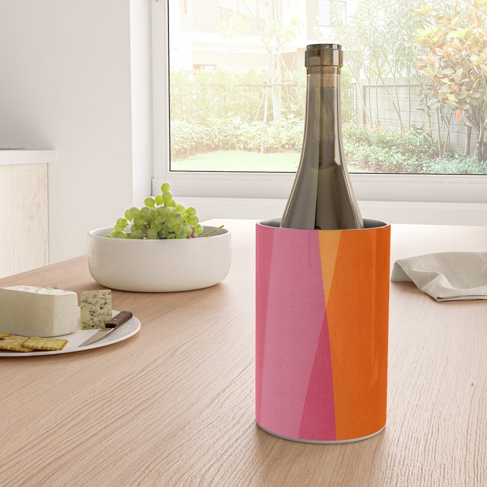 Orange Hot Pink Yellow Bright Modern Artwork Wine Chiller Gallery Image 4