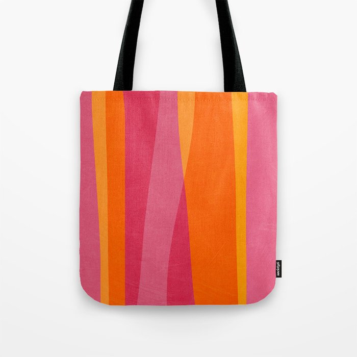 Orange Hot Pink Yellow Bright Modern Artwork Tote Bag Gallery Image 1