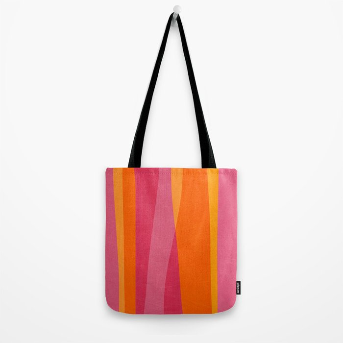 Orange Hot Pink Yellow Bright Modern Artwork Tote Bag Gallery Image 2