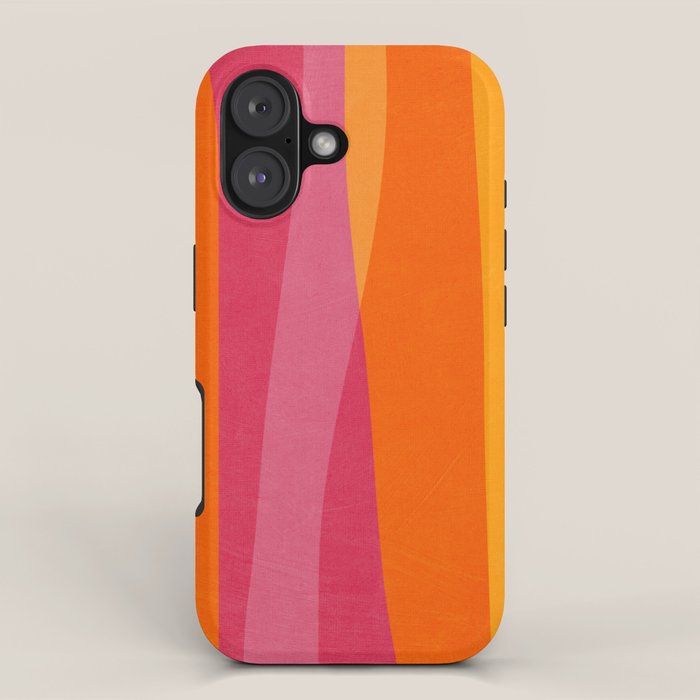 Orange Hot Pink Yellow Bright Modern Artwork iPhone Case Gallery Image 1