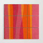 Orange Hot Pink Yellow Bright Modern Artwork Wood Wall Art Gallery Image 1