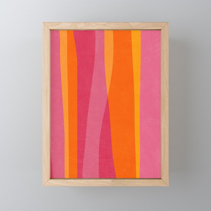Orange Hot Pink Yellow Bright Modern Artwork Mini Art Print Gallery Image 1