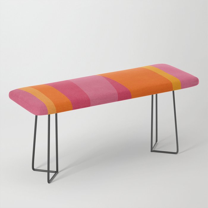 Orange Hot Pink Yellow Bright Modern Artwork Bench Gallery Image 1
