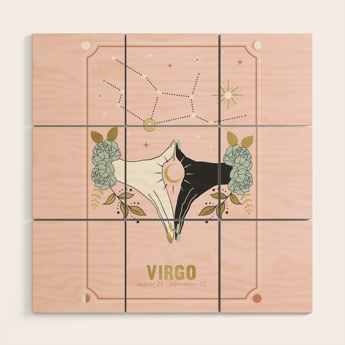 Virgo Zodiac Series Wood Wall Art Gallery Image 1