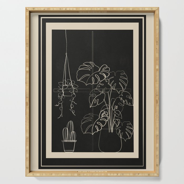 Minimal Window With Potted Plants 3 Serving Tray Gallery Image 1