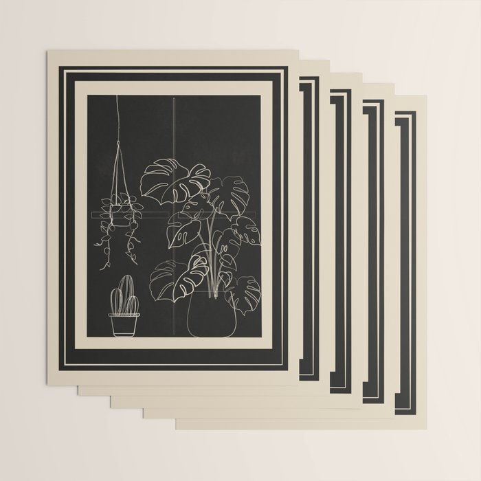 Minimal Window With Potted Plants 3 Wrapping Paper Gallery Image 3