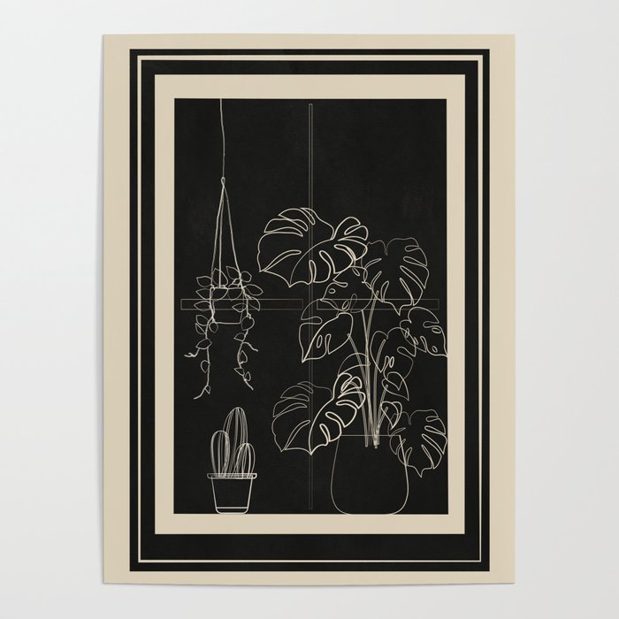 Minimal Window With Potted Plants 3 Poster Gallery Image 1