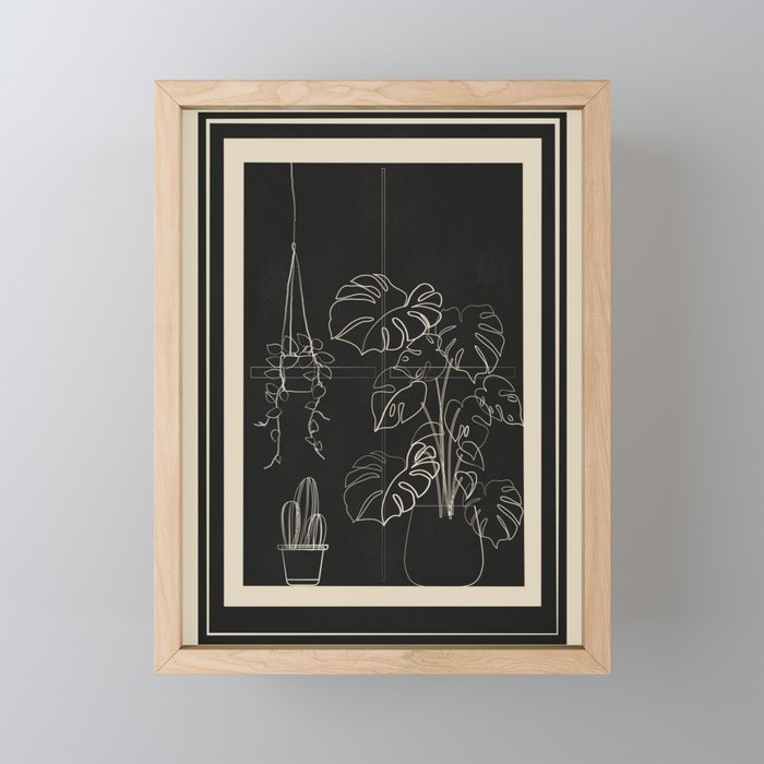 Minimal Window With Potted Plants 3 Mini Art Print Gallery Image 1