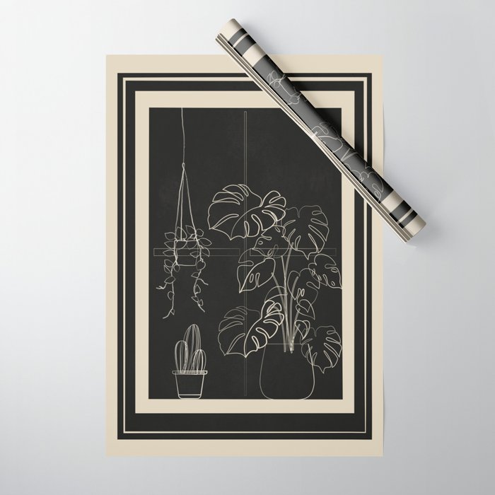 Minimal Window With Potted Plants 3 Wrapping Paper Gallery Image 1