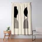 Abstraction_BLACK_DOT_LINE_ART_Minimalism_003C Window Curtain Gallery Image 5