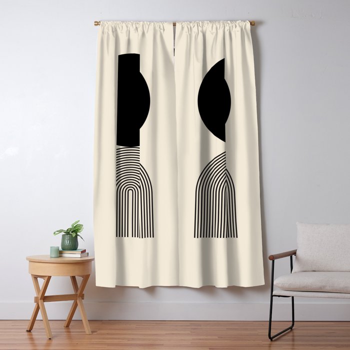 Abstraction_BLACK_DOT_LINE_ART_Minimalism_003C Window Curtain Gallery Image 5