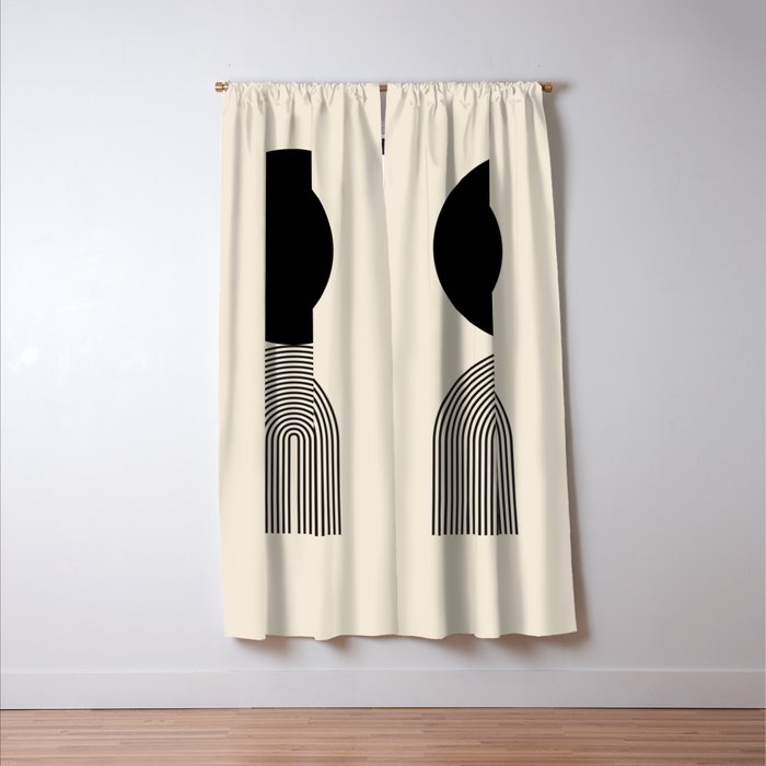 Abstraction_BLACK_DOT_LINE_ART_Minimalism_003C Window Curtain Gallery Image 3