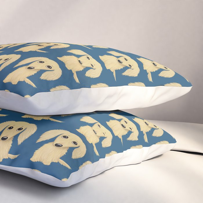Longhaired Cream Dachshund Cartoon Dog Pillow Sham Gallery Image 3