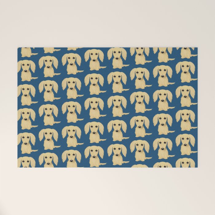 Longhaired Cream Dachshund Cartoon Dog Welcome Mat Gallery Image 1