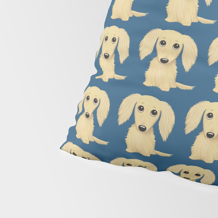Longhaired Cream Dachshund Cartoon Dog Pillow Sham Gallery Image 4
