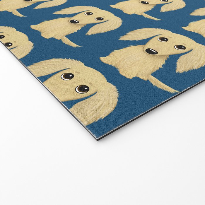 Longhaired Cream Dachshund Cartoon Dog Welcome Mat Gallery Image 2