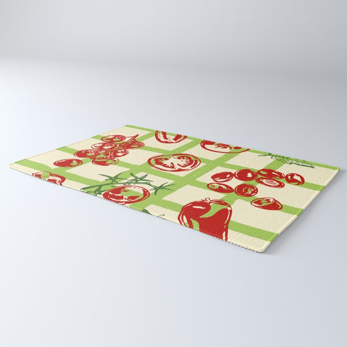 Tomato Garden Picnic Pattern Illustration Rug Gallery Image 3