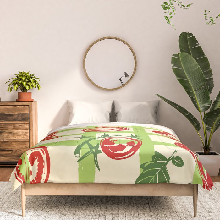 Tomato Garden Picnic Pattern Illustration Comforter Gallery Image 3