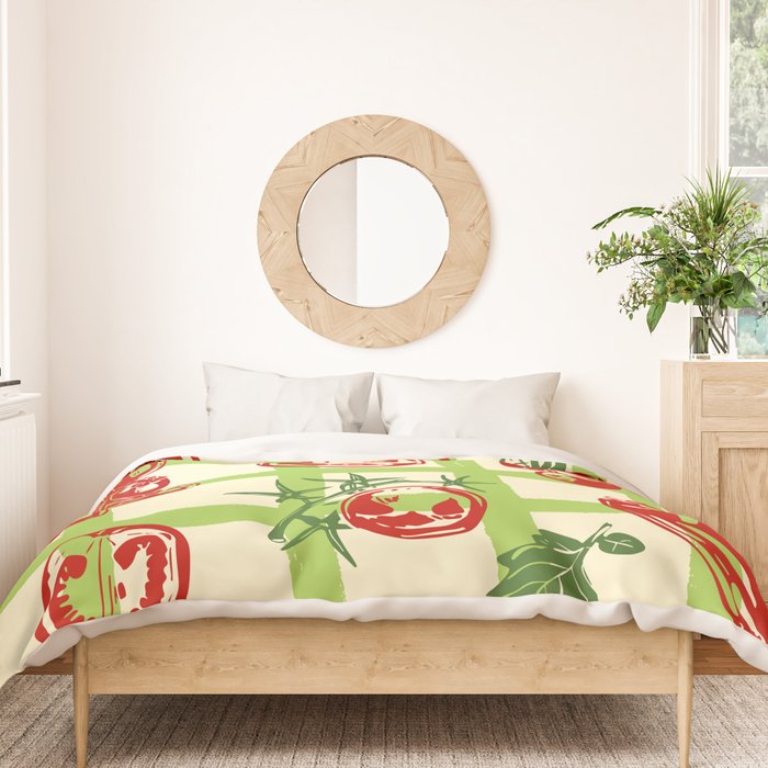 Tomato Garden Picnic Pattern Illustration Duvet Cover Gallery Image 3