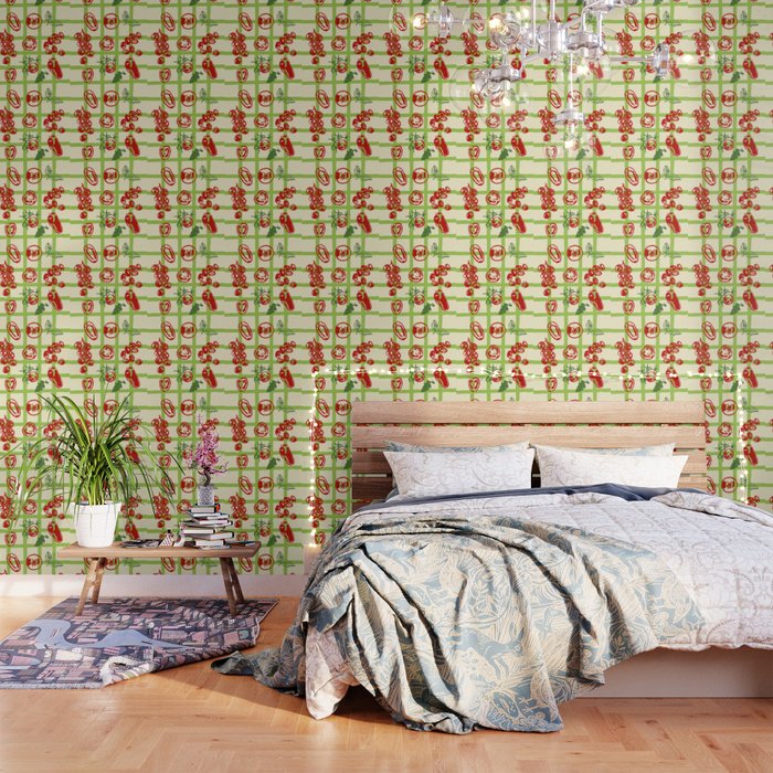 Tomato Garden Picnic Pattern Illustration Wallpaper Gallery Image 3